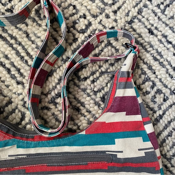 KAVU Women's Geometric Shoulder Bag - Red, Teal, Gray - Picture 9 of 10
